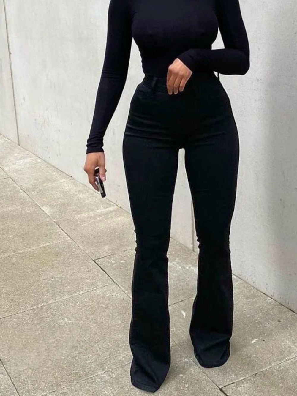 NWT Fashion Nova Tall Deep In My Soul Black High Rise Flare Jeans - Size 0